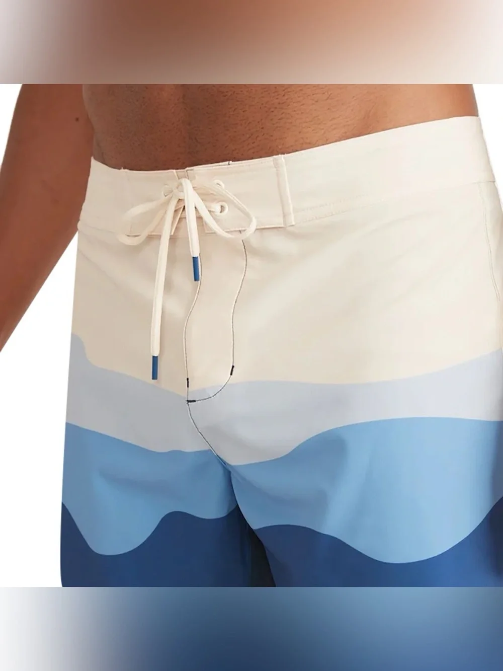 NWT Marine Layer Blue Wave 4-Way Stretch Board Shorts Size 30 Custom Patch